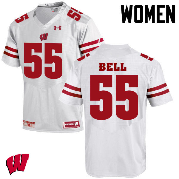 Wisconsin Badgers Women's #55 Christian Bell NCAA Under Armour Authentic White College Stitched Football Jersey GO40U72AY